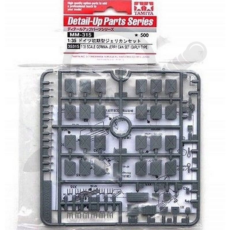 Tamiya 35315 – Jerrycans Allemands – Maquette 1/35 – 12 Bidons + Accessoires